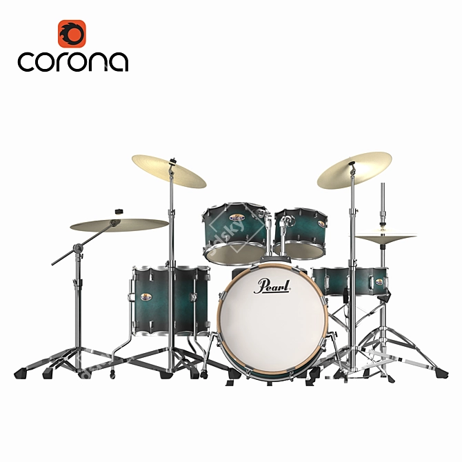 Pearl DMP905/C213 Drum Set: 5-Piece Configuration 3D model image 4