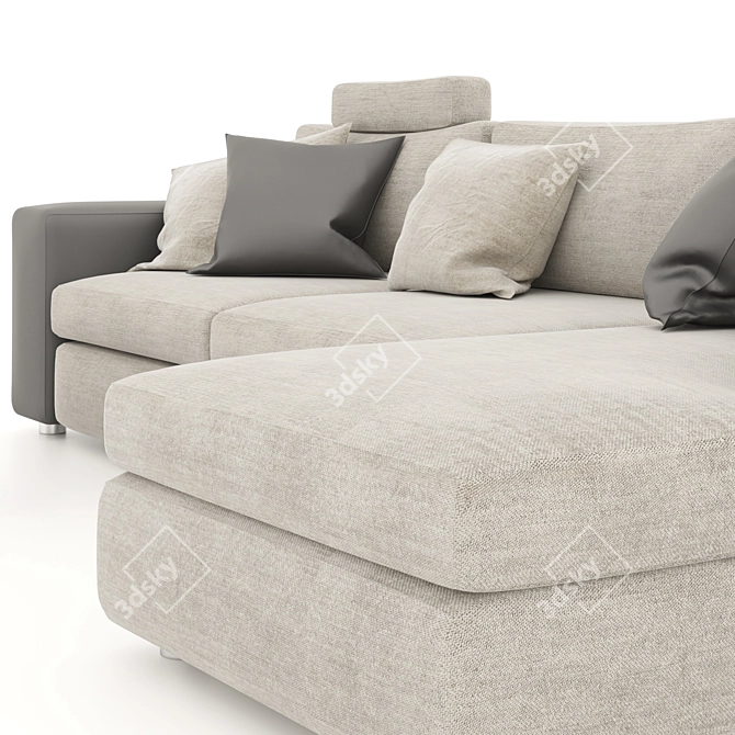 Modern L-Shaped Sofa Set 3D model image 9