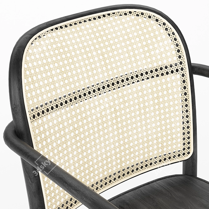 Sleek Black Stain Hoffmann Chair 3D model image 3