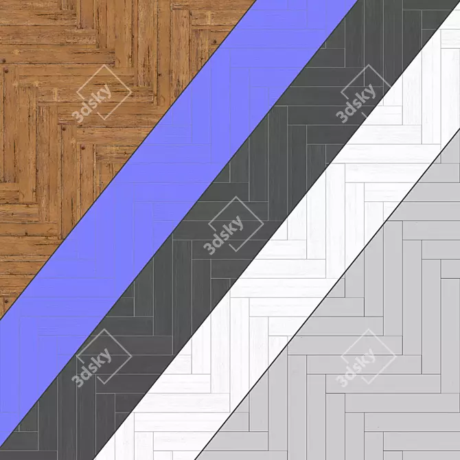 Parquet 13: Standard & Herringbone Patterns | PBR 4K Seamless 3D model image 4