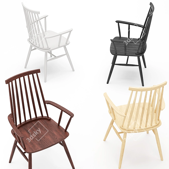 Classic Windsor Chair: Elegant and Versatile 3D model image 3