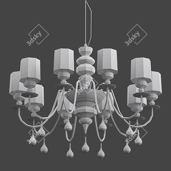 Elegant Replica Eva Chandelier 3D model image 2