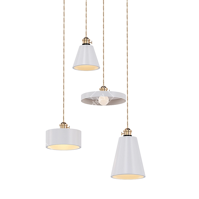 Sleek Concrete LED Pendant Light 3D model image 1