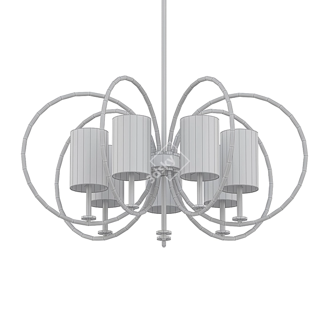 Aged Brass 7-Light Chandelier: Maxim Meridian 3D model image 2