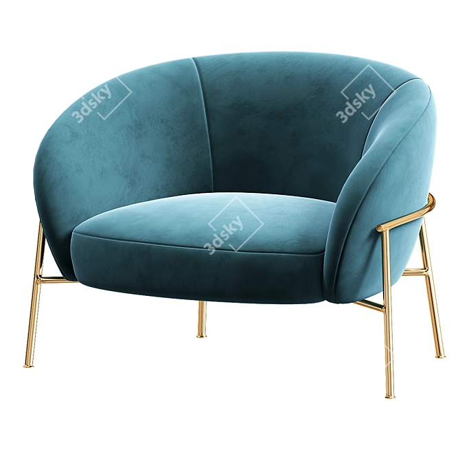 Rimo Lounge Chair: Stylish Comfort 3D model image 1
