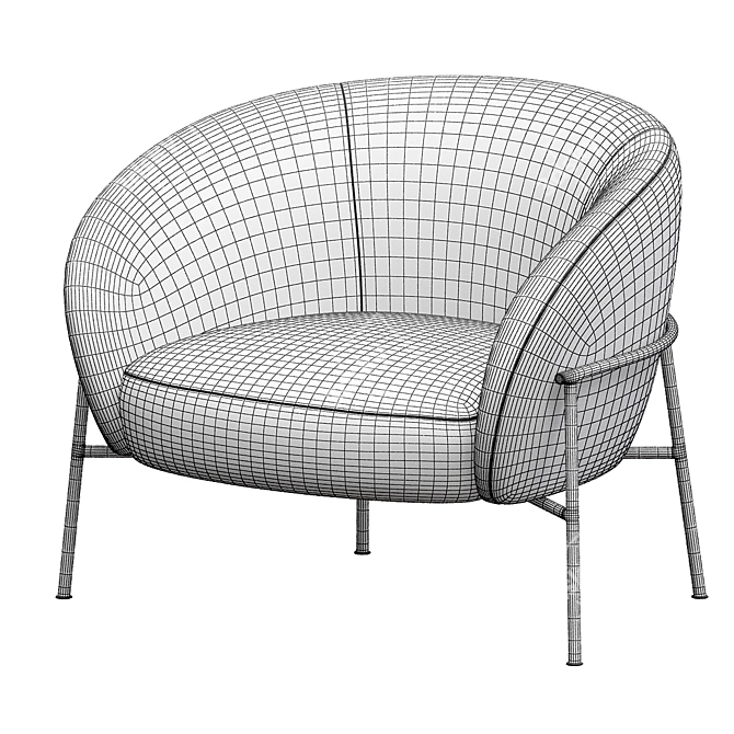 Rimo Lounge Chair: Stylish Comfort 3D model image 7