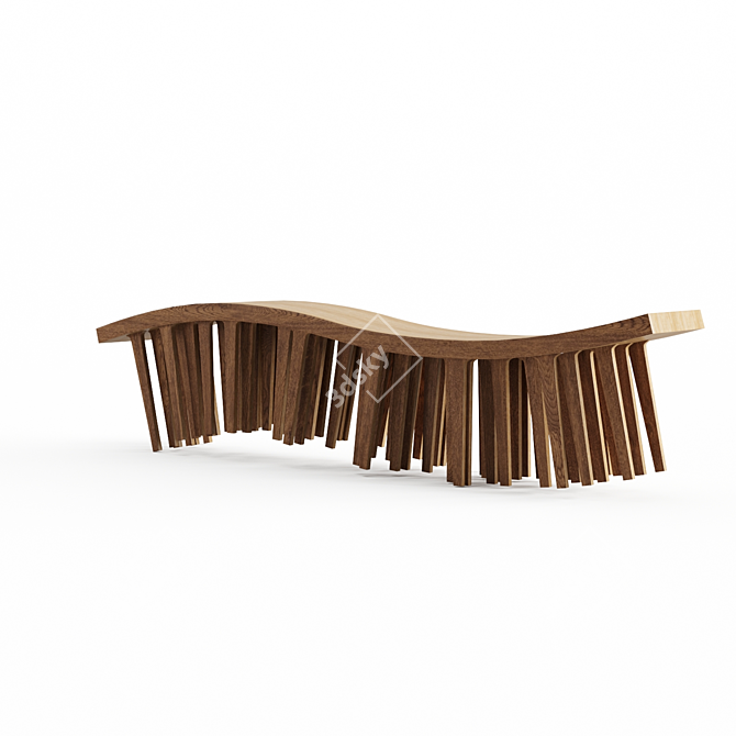 Sleek Centipede Bench 3D model image 1