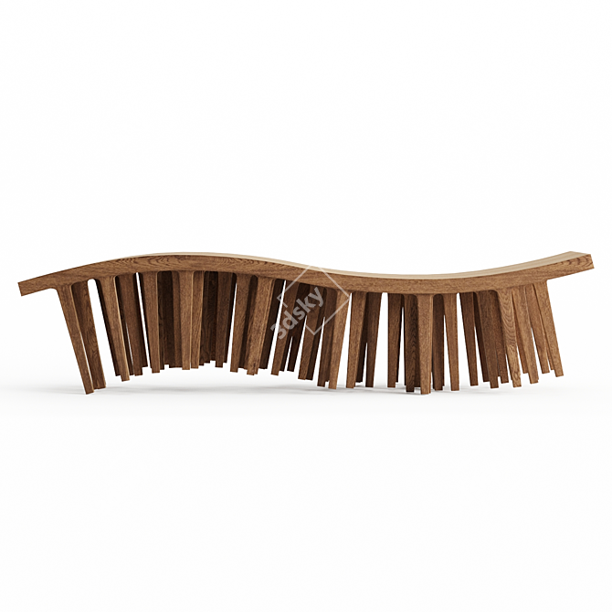 Sleek Centipede Bench 3D model image 2