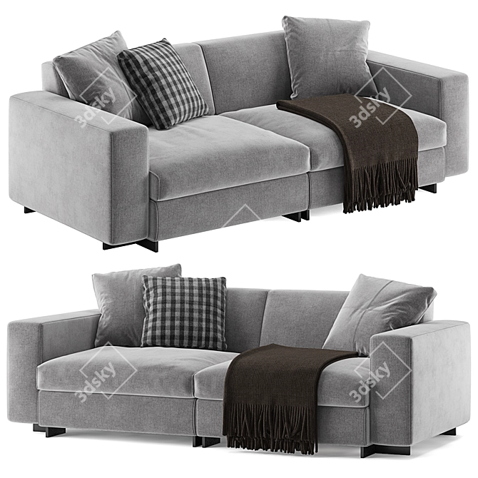 Molteni & C Turner 2-Seat Sofa: Elegant and Comfortable 3D model image 1