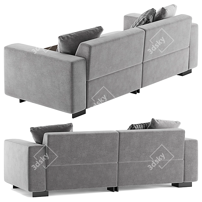 Molteni & C Turner 2-Seat Sofa: Elegant and Comfortable 3D model image 3