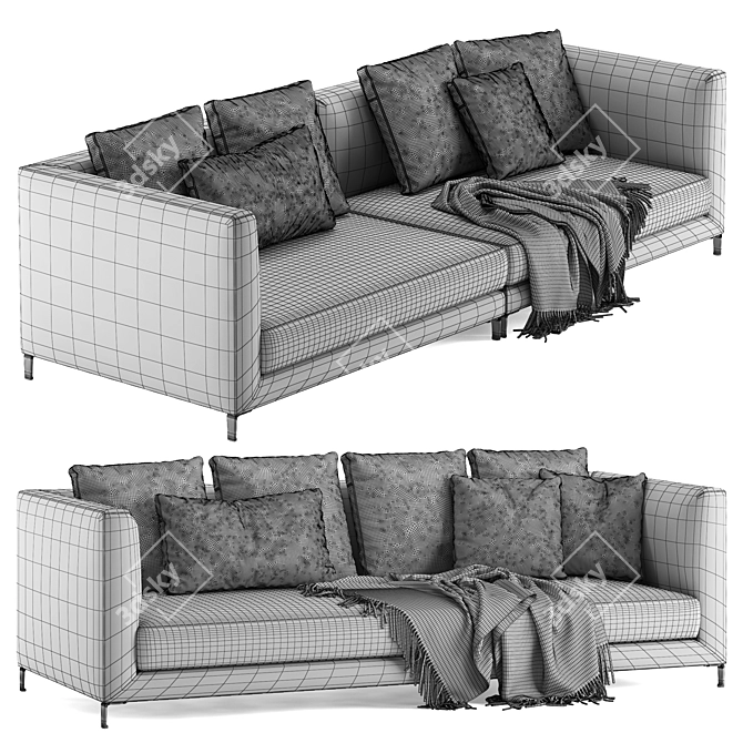 Elegant Minotti Allen Sofa: Stylish Comfort for Your Home 3D model image 1