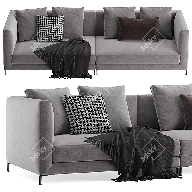 Elegant Minotti Allen Sofa: Stylish Comfort for Your Home 3D model image 2