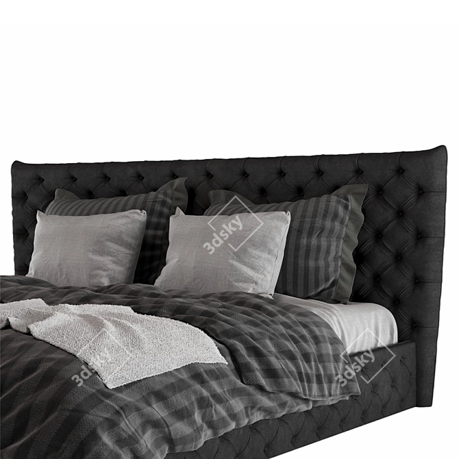 Giovanni Luxury Upholstered Bed 3D model image 2