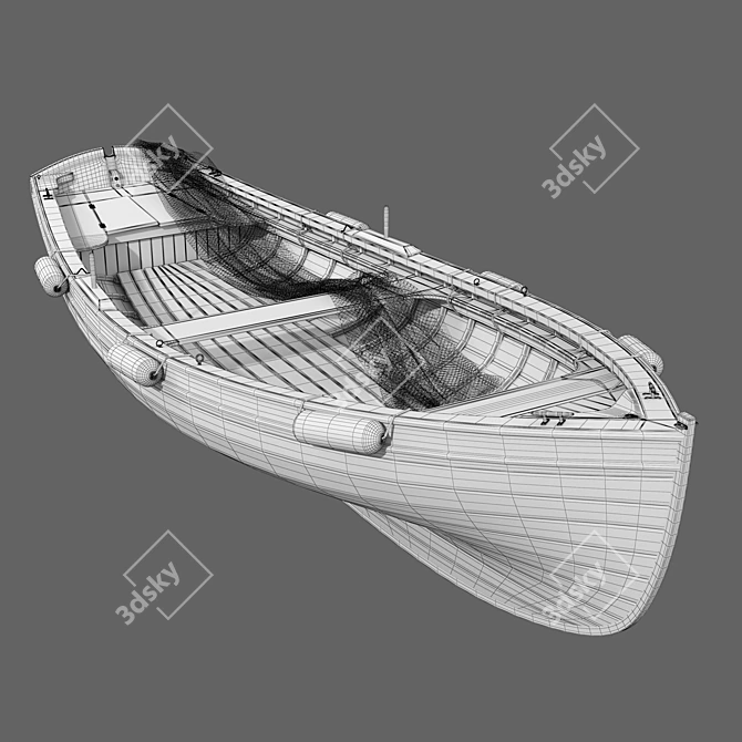 Vintage fishing boat 3D model image 3