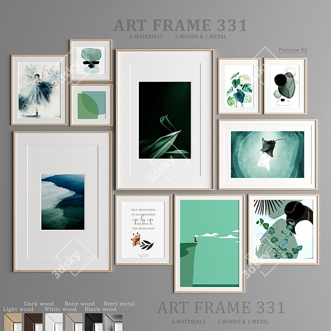 Versatile Art Frame: 11 Options, Multiple Sizes 3D model image 1