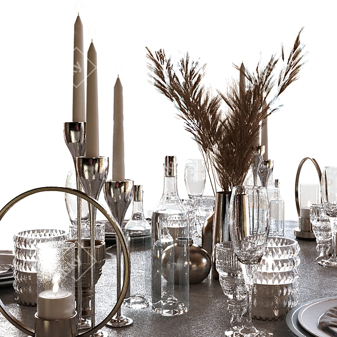 Elegant 2015 Dining Table Set 3D model image 5