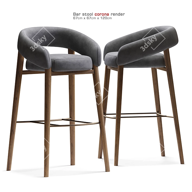 CoronaRender Barstool Design 3D model image 1