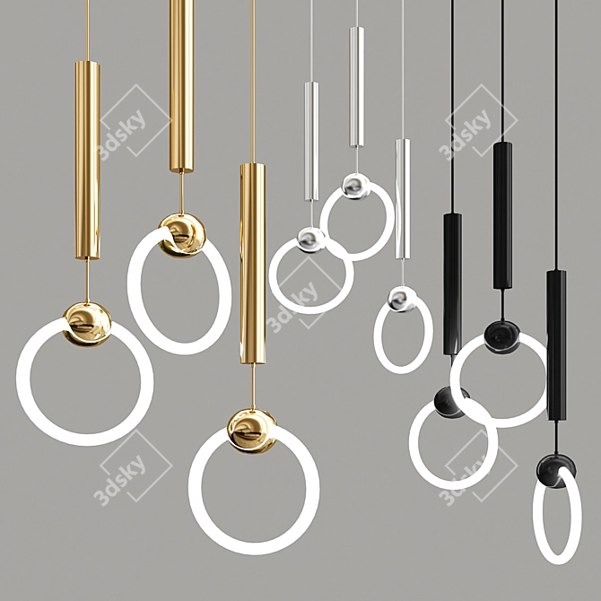 Elegant Ring Light Lamp 3D model image 1