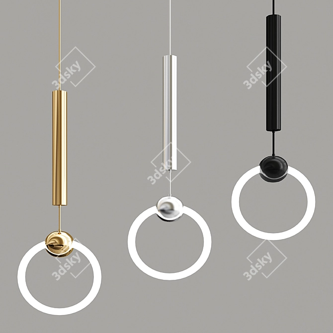 Elegant Ring Light Lamp 3D model image 2