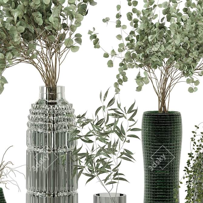 Handmade Glass Pot Indoor Plants 3D model image 6