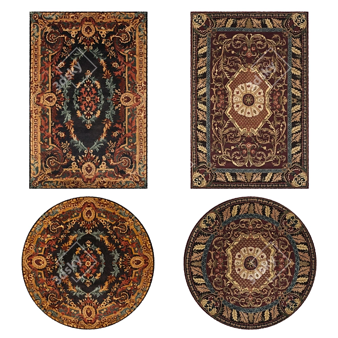 Versatile Set of 8 Rugs: VRayFur, VRayDisplacementMod, CoronaDisplacementMod 3D model image 1