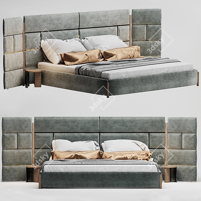 Cassina L60 BIO-MBO Bed: Organic Comfort 3D model image 1