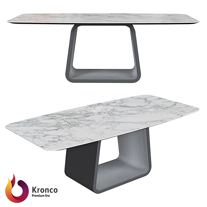 Sami Ceramic Granite Dining Table 3D model image 1