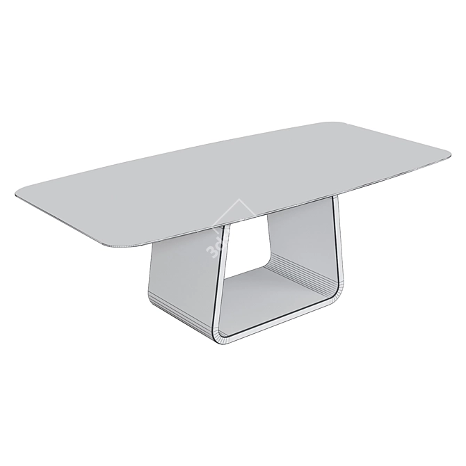 Sami Ceramic Granite Dining Table 3D model image 2