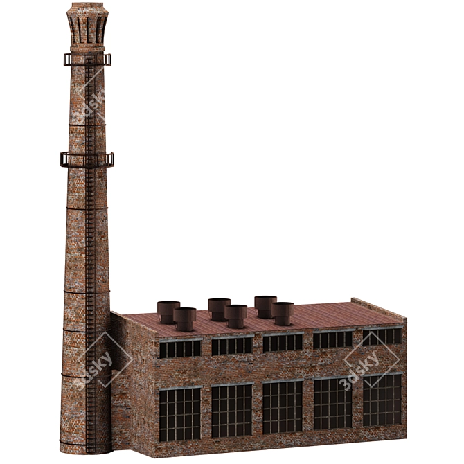 Antique Brick Boiler Room 3D model image 1