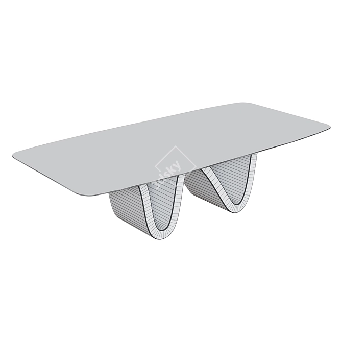 Sleek Kronco Sam - Ceramic Dining Table 3D model image 2