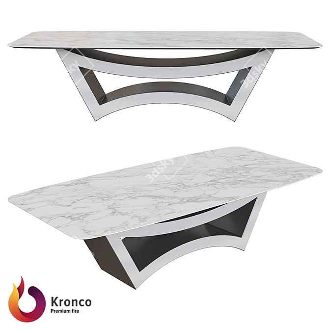 Designer Dining Table: Kronco Fort 3D model image 1