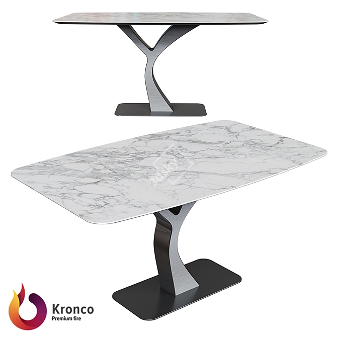 Kronco Stela Ceramic Dining Table - Customizable Colors & Designs 3D model image 1