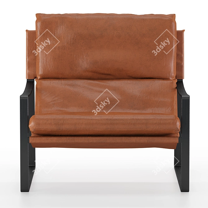 Sleek Leather Armchair: David 3D model image 2