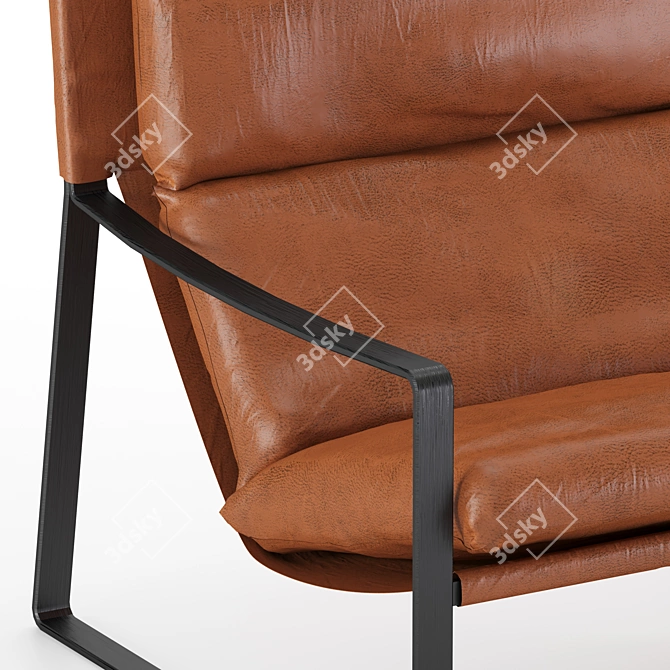 Sleek Leather Armchair: David 3D model image 4
