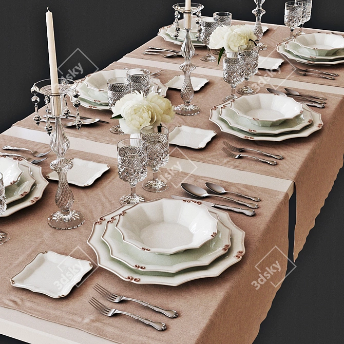 Elegant Table Setting Set 3D model image 9