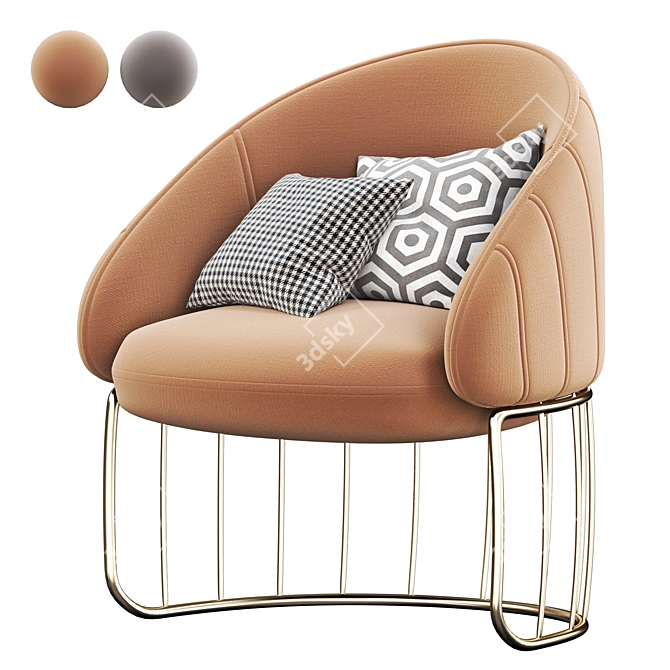 Elegant TONELLA Armchair by Sancal 3D model image 1