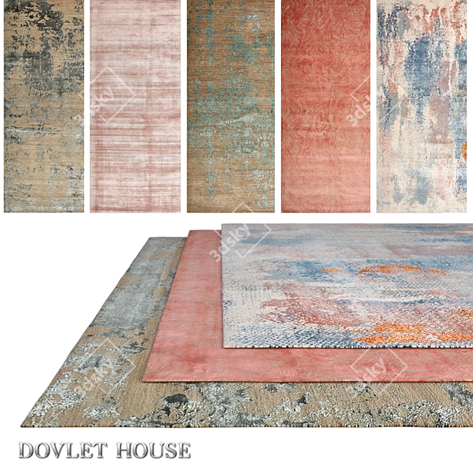 DOVLET HOUSE 5-Piece Carpets (Part 703) 3D model image 1