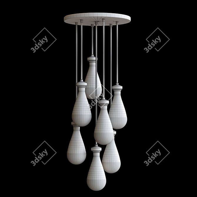 Rain Round Chandelier 18" - Elegant Lighting Fixture 3D model image 4