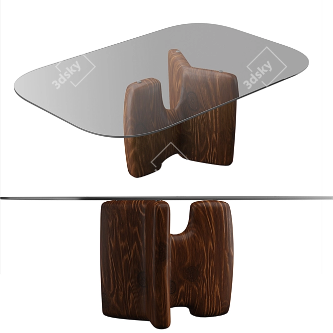 Modern Elegance: Roche-Bobois Rectangular Dining Table 3D model image 1