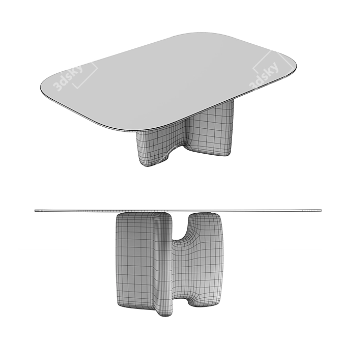 Modern Elegance: Roche-Bobois Rectangular Dining Table 3D model image 3