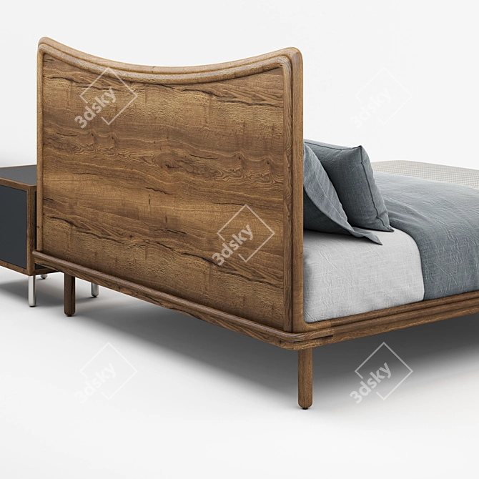 Elegant Carlton Upholstered Bed 3D model image 3