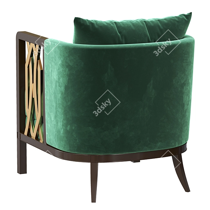 Sleek Leopard Club Chair 3D model image 4