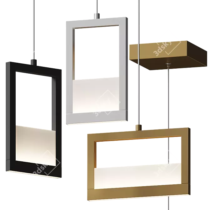 Sleek Minimalist Pendant Light 3D model image 1