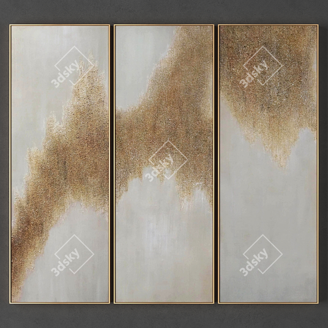 Modern Art Frames Set 3D model image 1