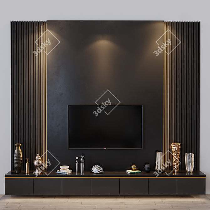 Title: Modern TV Set Design 3D model image 1