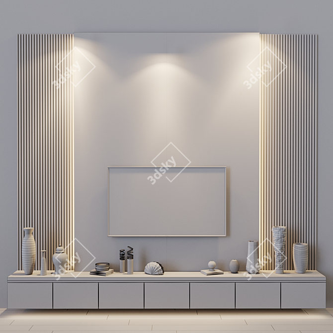 Title: Modern TV Set Design 3D model image 5