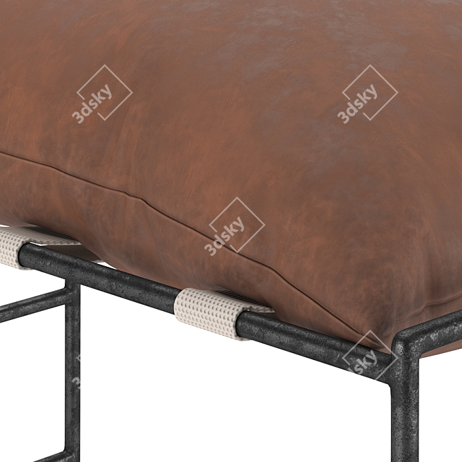 Luxury Leather Sierra Pouf 3D model image 3