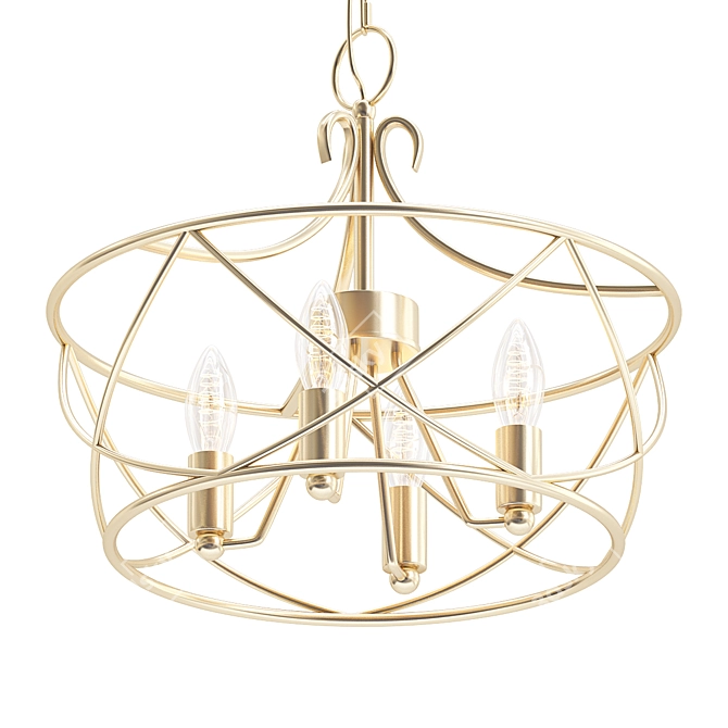 Modern Drum Pendant Light 3D model image 1