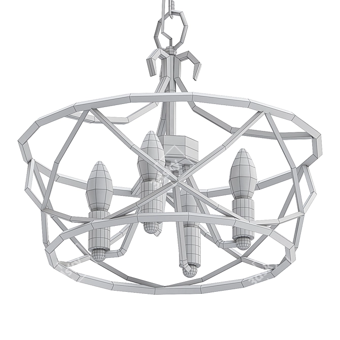 Modern Drum Pendant Light 3D model image 2