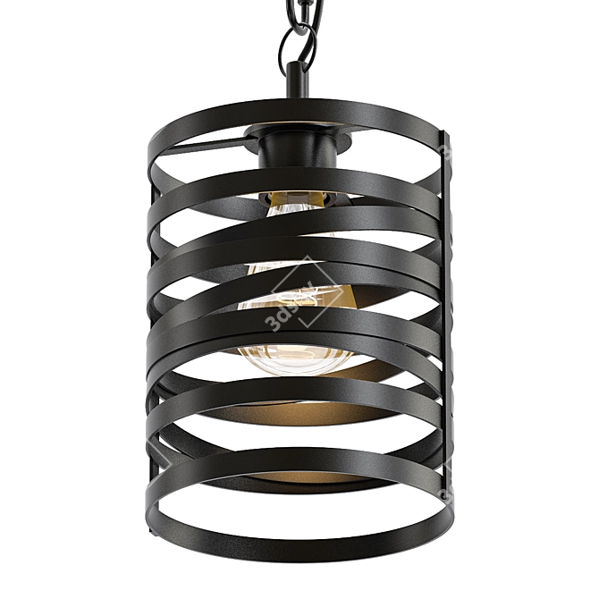 Industrial Iron Cage Pendant 3D model image 1